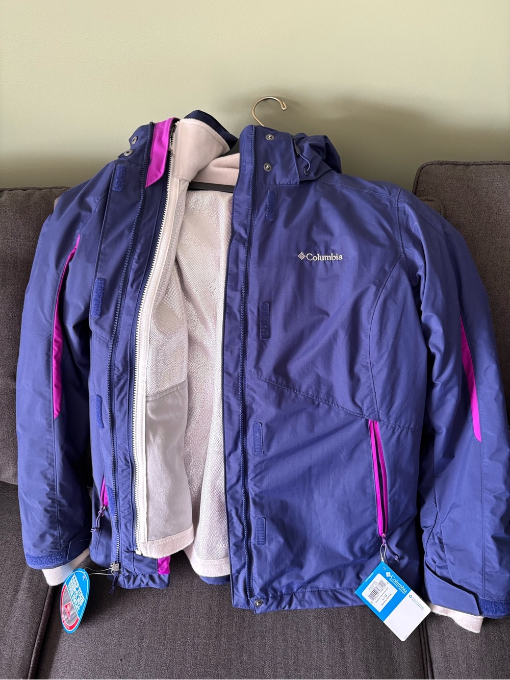 Columbia Purple Ski Jacket with Pink Accents